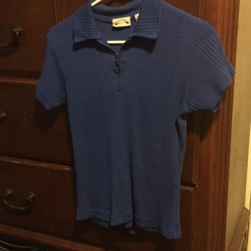Blue collard shirt